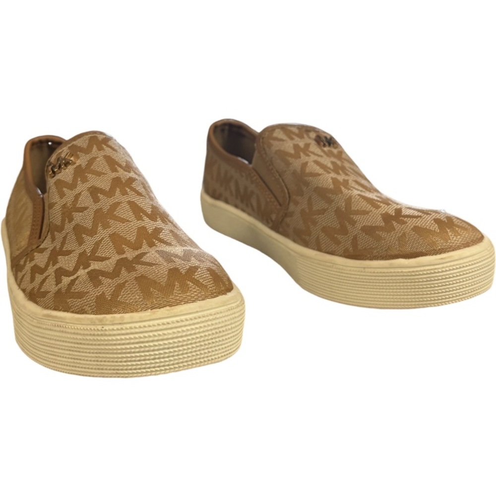 Michael Kors MK Frankie Signature Loafers Slip On Canvas Flats Shoes Size 1